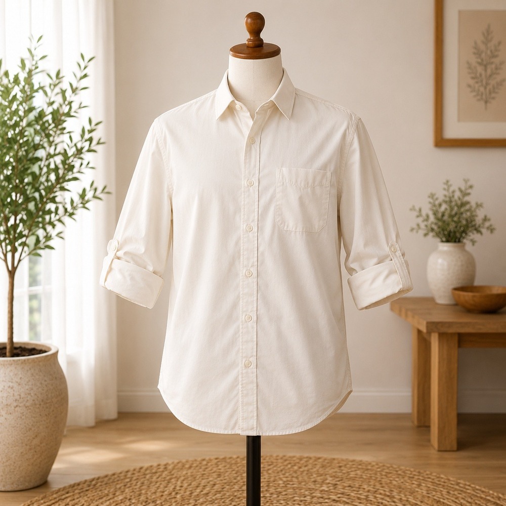 Countess Mara Dress Shirt Mens 16-33 White Long Sleeve Button Front Cotton Blend